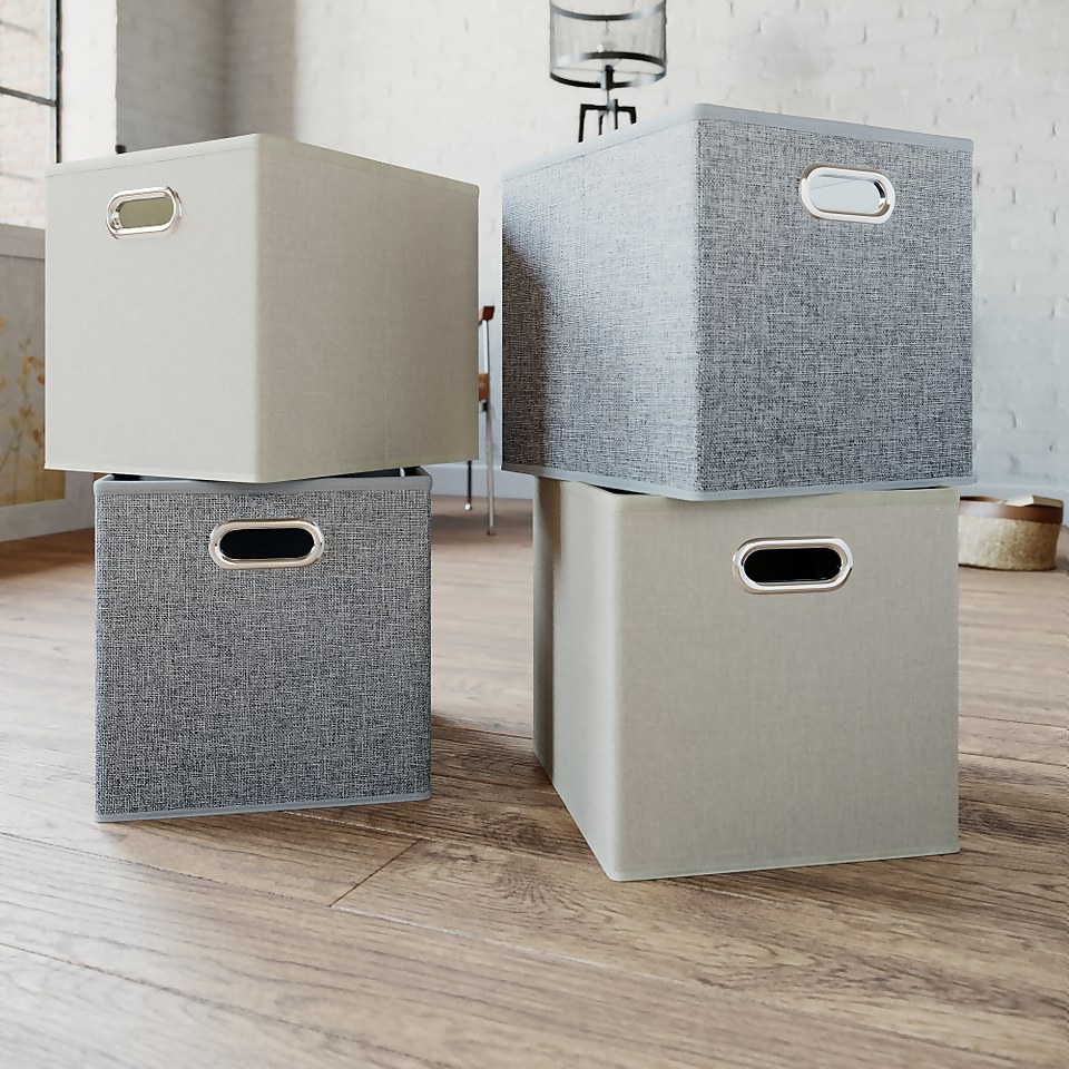 Clever Cube Inserts - Set of 4 - Silver & Taupe