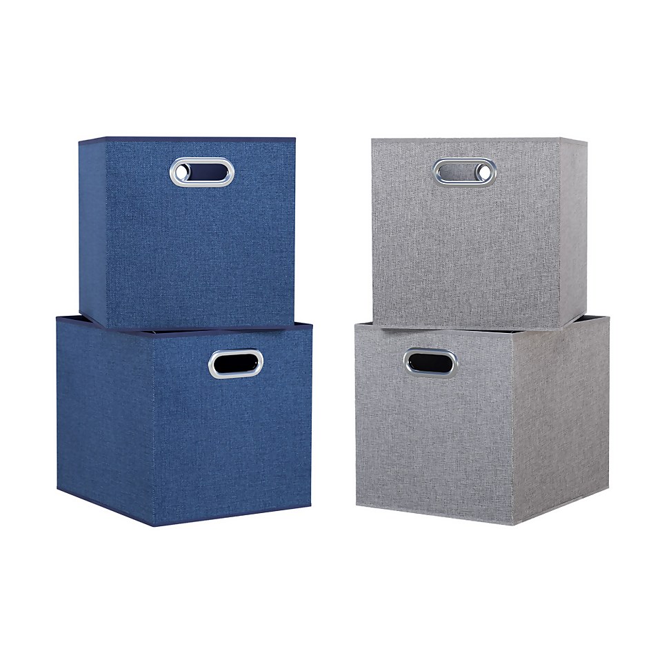 Clever Cube Inserts - Set of 4 - Silver & Steel Blue