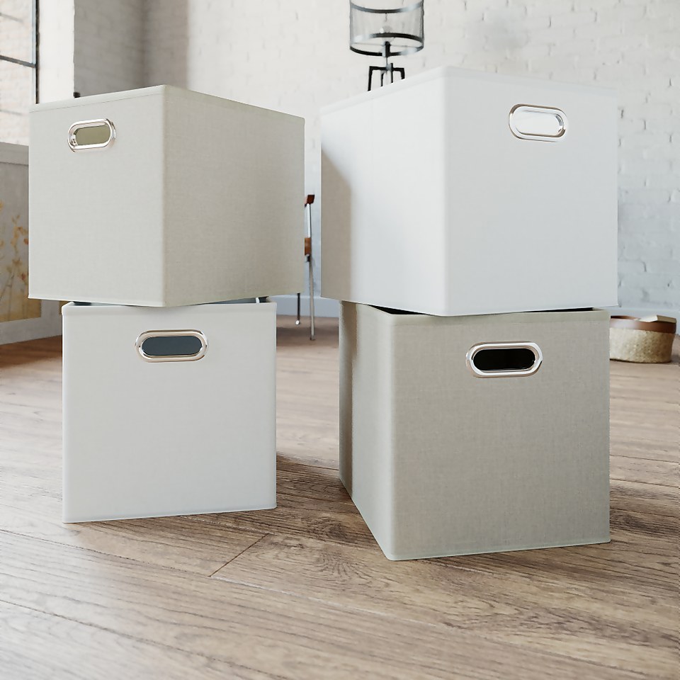 Clever Cube Inserts - Set of 4 - Taupe & White