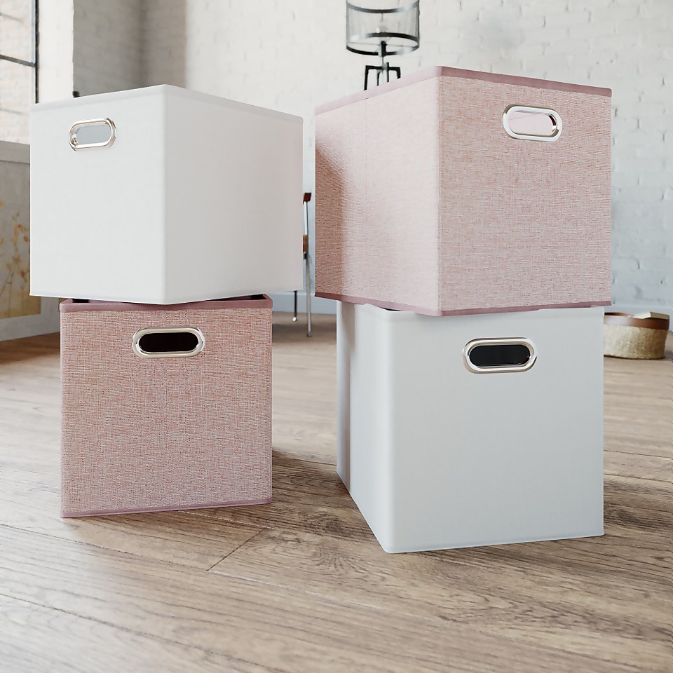 Clever Cube Inserts - Set of 4 - White & Blush