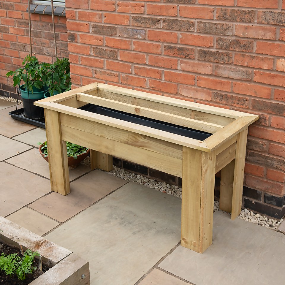Forest Garden Wooden Raised Grow Bag Tray Planter