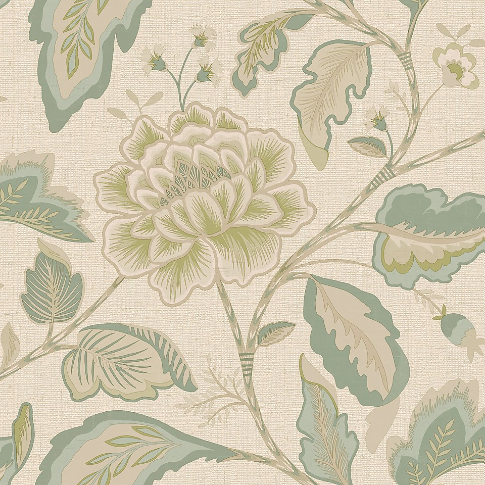 Belgravia Décor Maya Floral Sage Textured Wallpaper