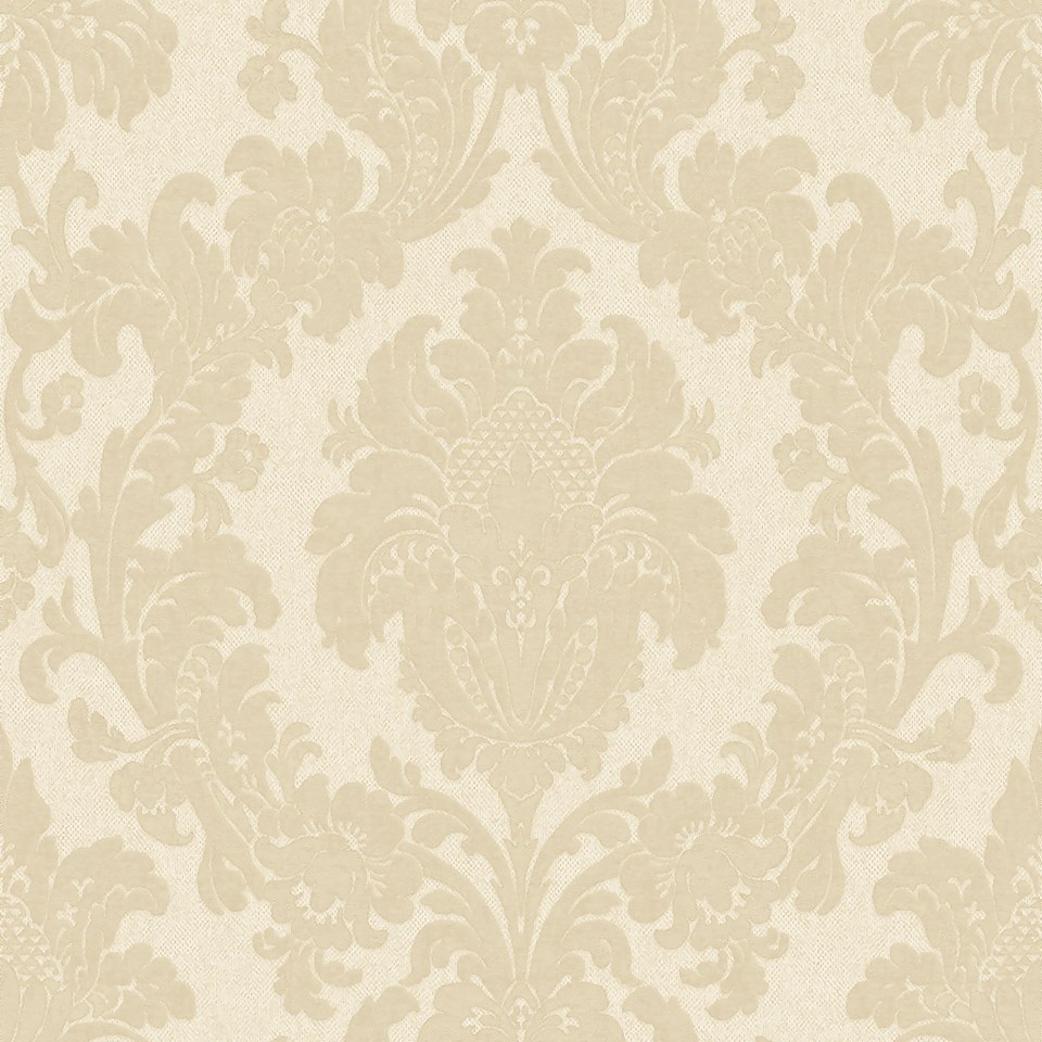 Belgravia Décor Ciara Damask Cream Textured Wallpaper