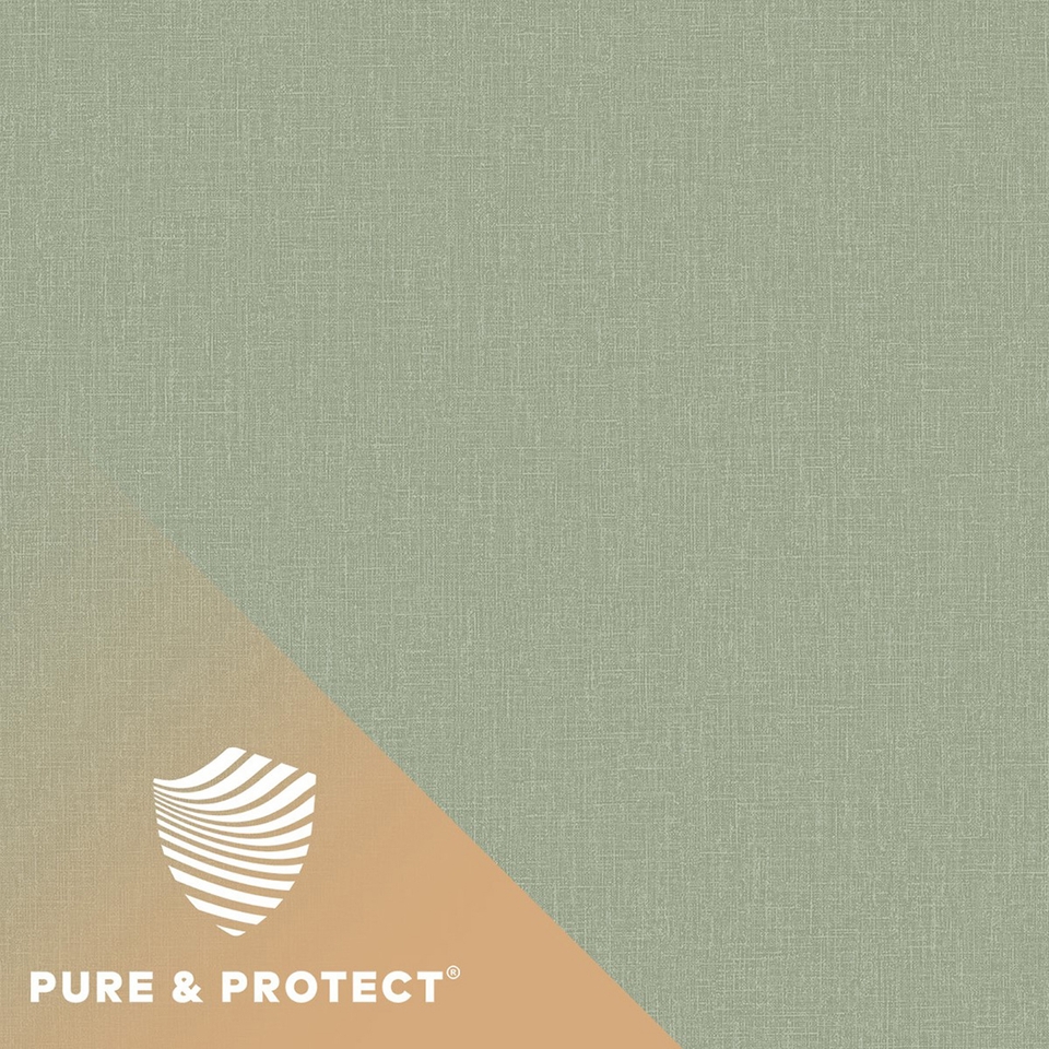 Grandeco Boutique Pure & Protect Cirrus Woven Linen Textured Antibacterial Wallpaper - Sage Green