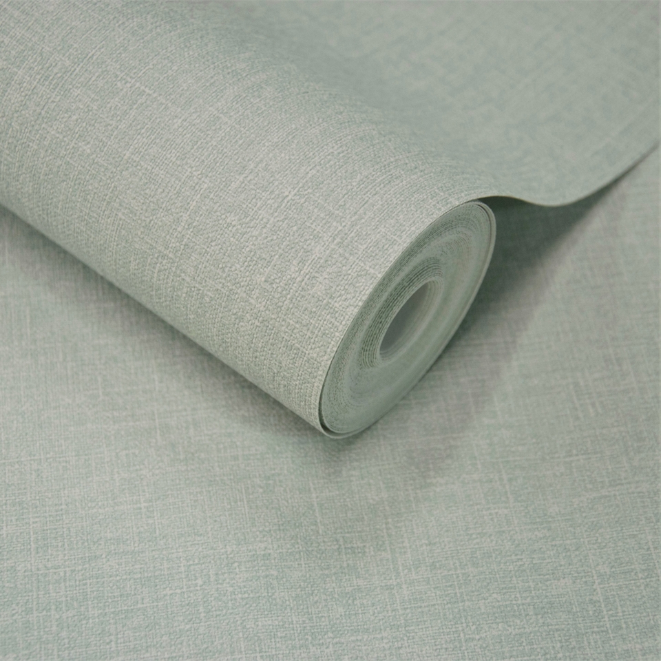Grandeco Boutique Pure & Protect Cirrus Woven Linen Textured Antibacterial Wallpaper - Aqua