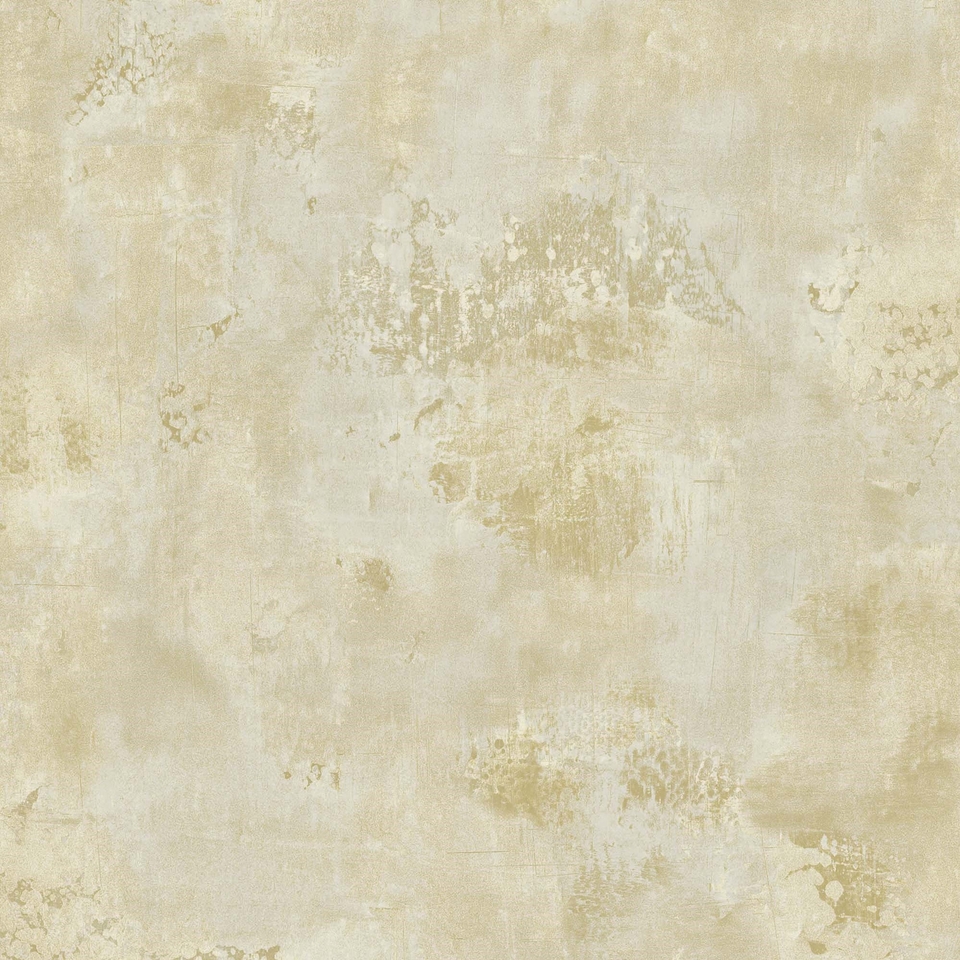 Grandeco Galvanised Metallic Plaster Wallpaper - Cream