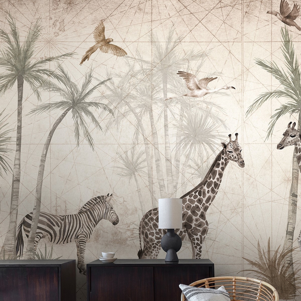 Grandeco Animal Jungle 7 Lane Mural 2.8 x 3.71m