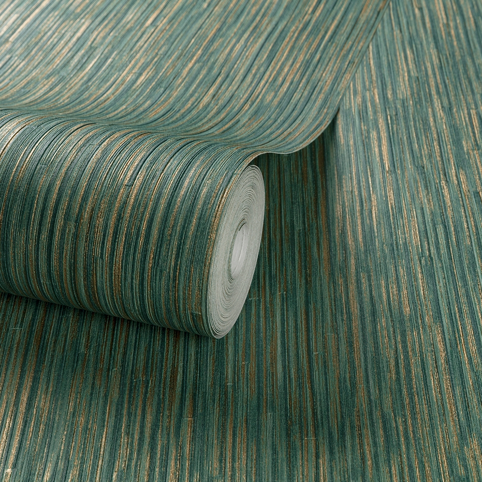 Grandeco Boutique Collection Ciberion Metallic Embossed Wallpaper - Teal