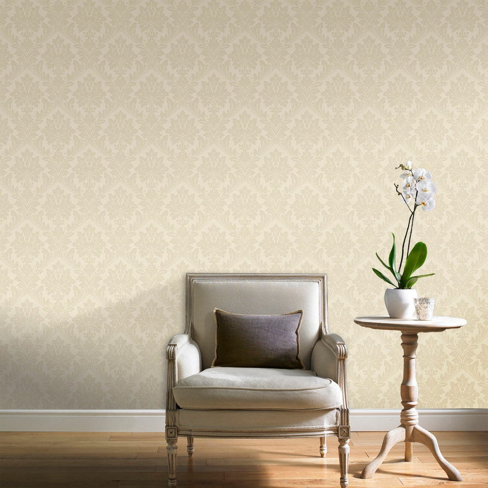 Grandeco Pattano Classical Luxury Damask Wallpaper - Taupe