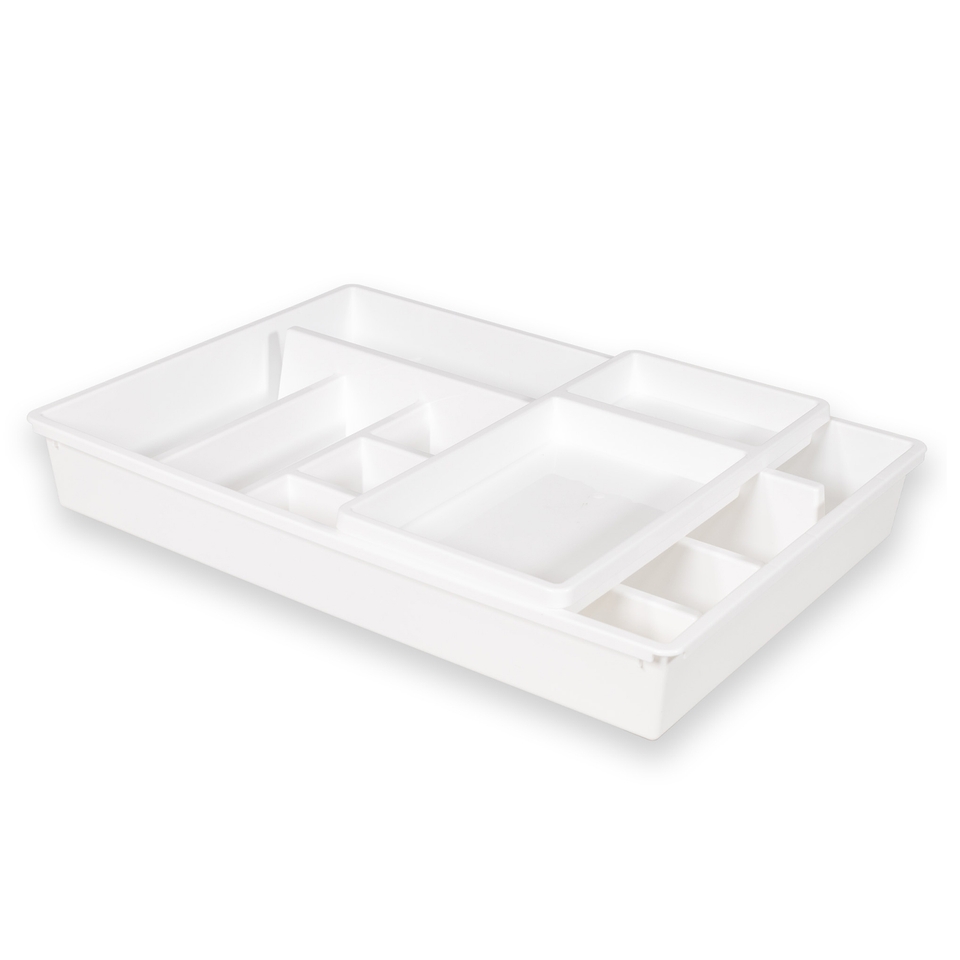 2 Tier Cutlery Tray - White