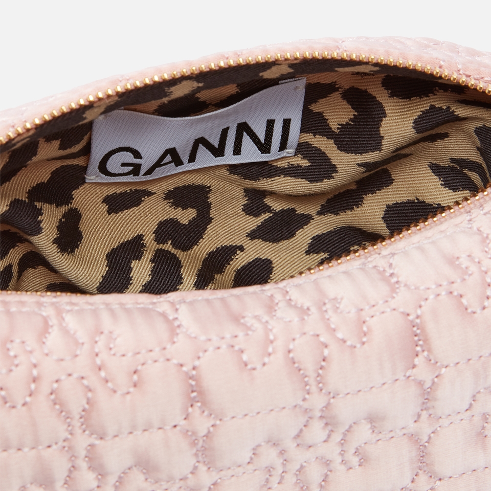 Ganni Butterfly Small Quilted Satin Pouch Bag
