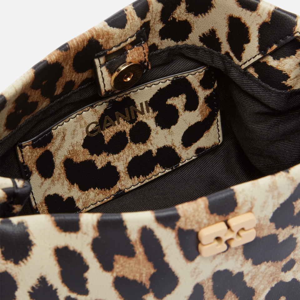 Ganni Bou Leopard-Print Recycled Leather Mini Bag