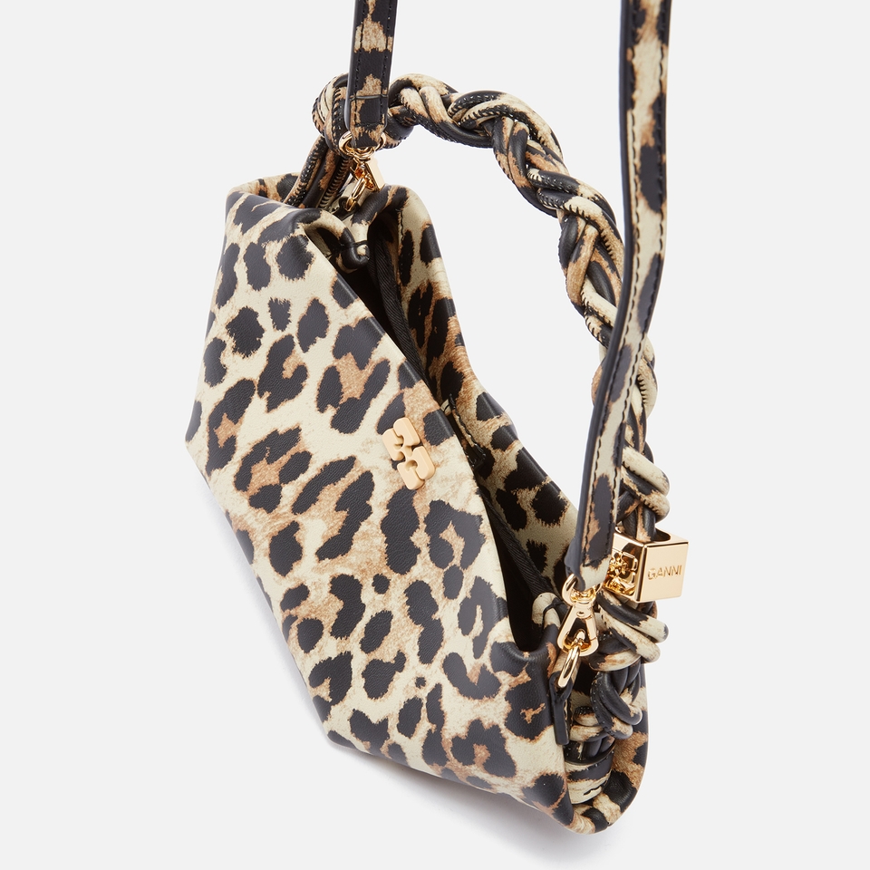 Ganni Bou Leopard-Print Recycled Leather Mini Bag