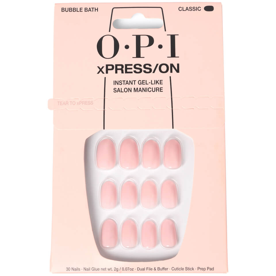 OPI xPRESS/ON French Press Press on Nails for Gel-Like Salon Manicure - Bubble Bath