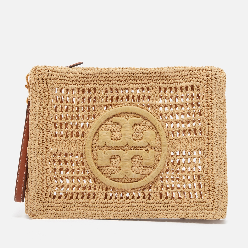 Tory Burch Ella Hand-Crocheted Raffia Pouch