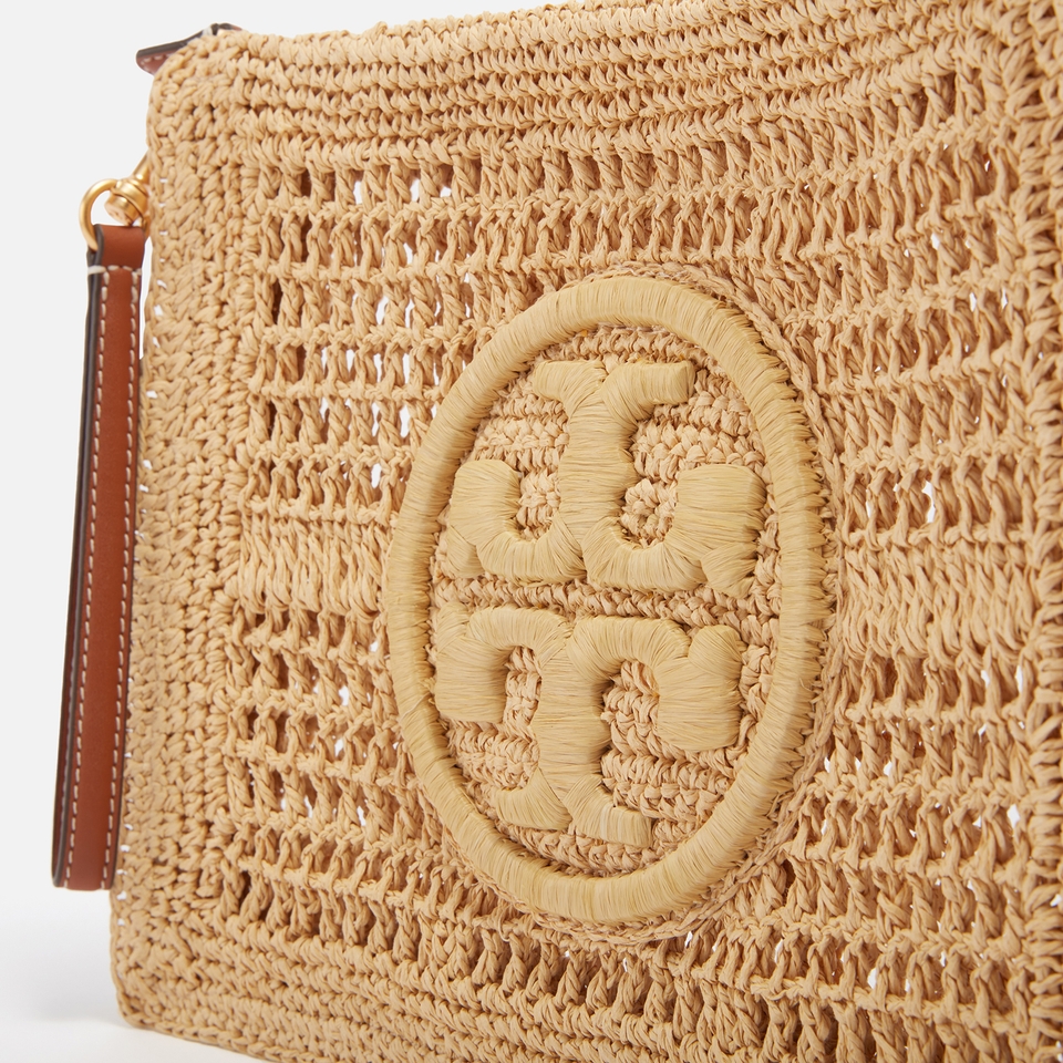 Tory Burch Ella Hand-Crocheted Raffia Pouch