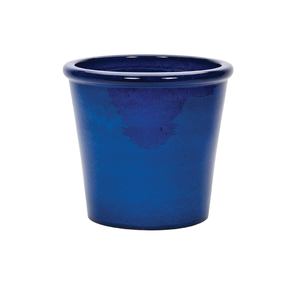 Delta Glazed Blue Cone Planter - 26cm
