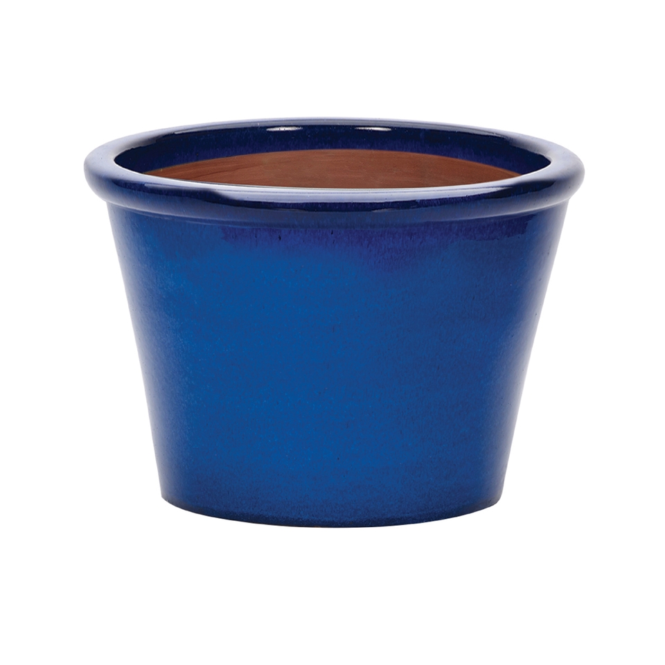Delta Glazed Blue Bowl Planter - 19cm