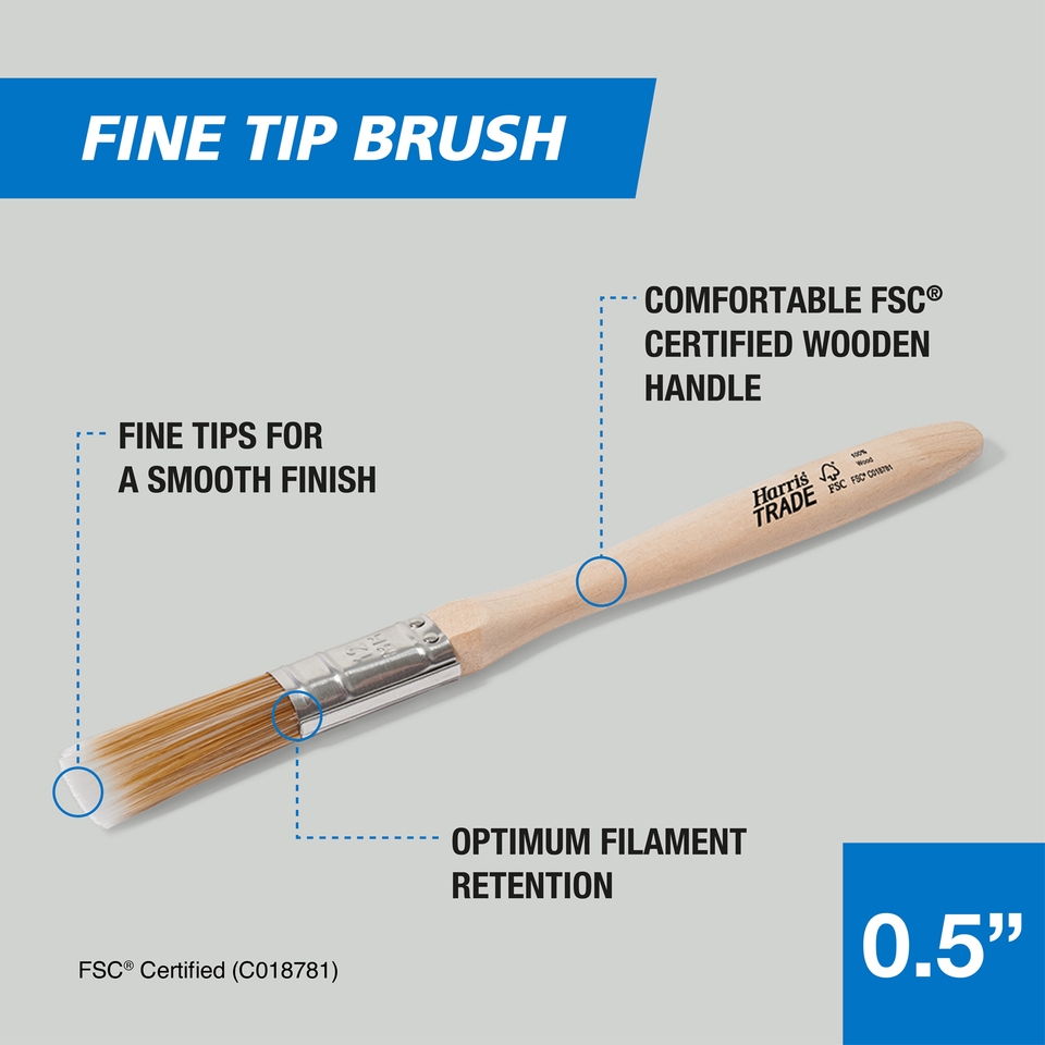 Harris Trade 0.5 Inch Fine Tip Paint Brush