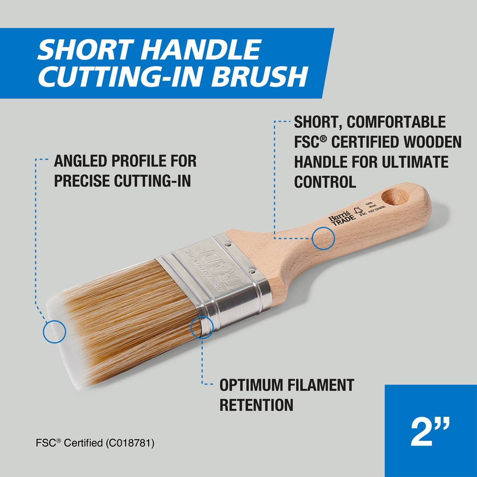 Harris Trade 2 Inch Short Handle Cutting-In Paint Brush