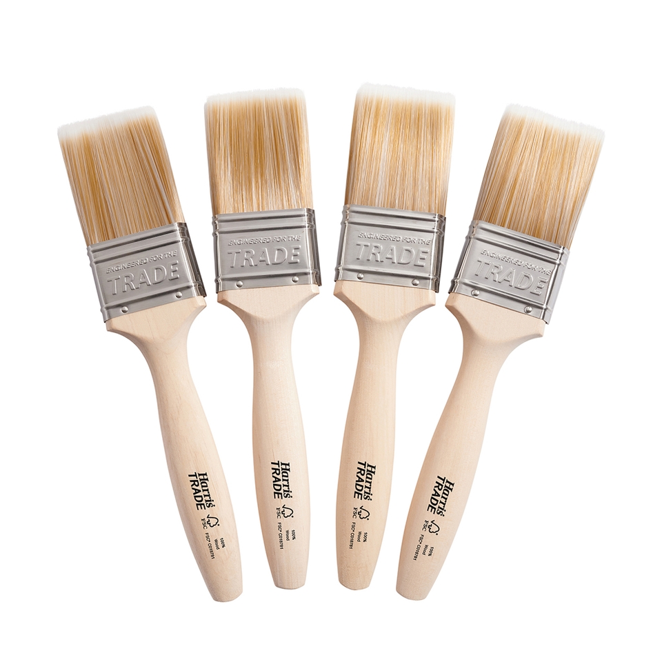 Harris Trade 2 Inch Fine Tip Paint Brushes - Pack of 4