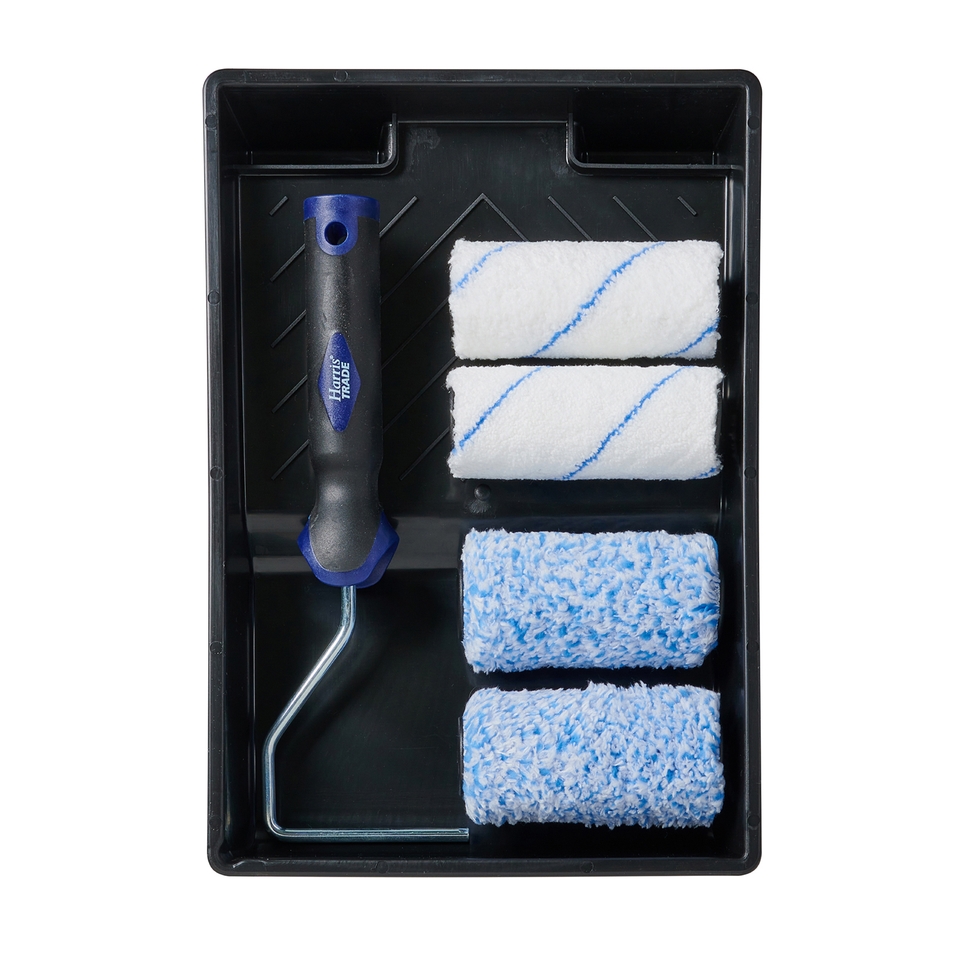 Harris Trade 4 Inch Mini Gloss & Emulsion Paint Roller Set - 6 Pieces