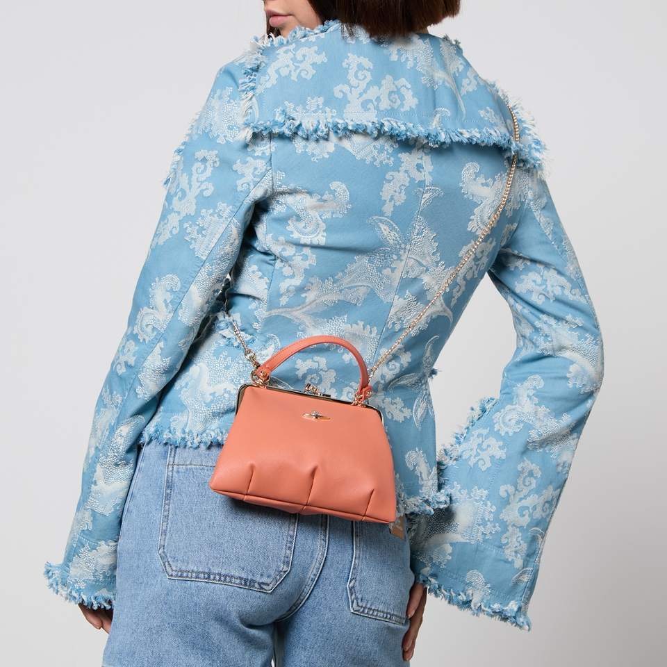 Vivienne Westwood Tartan Saffiano Leather-Coated Small Chain Purse