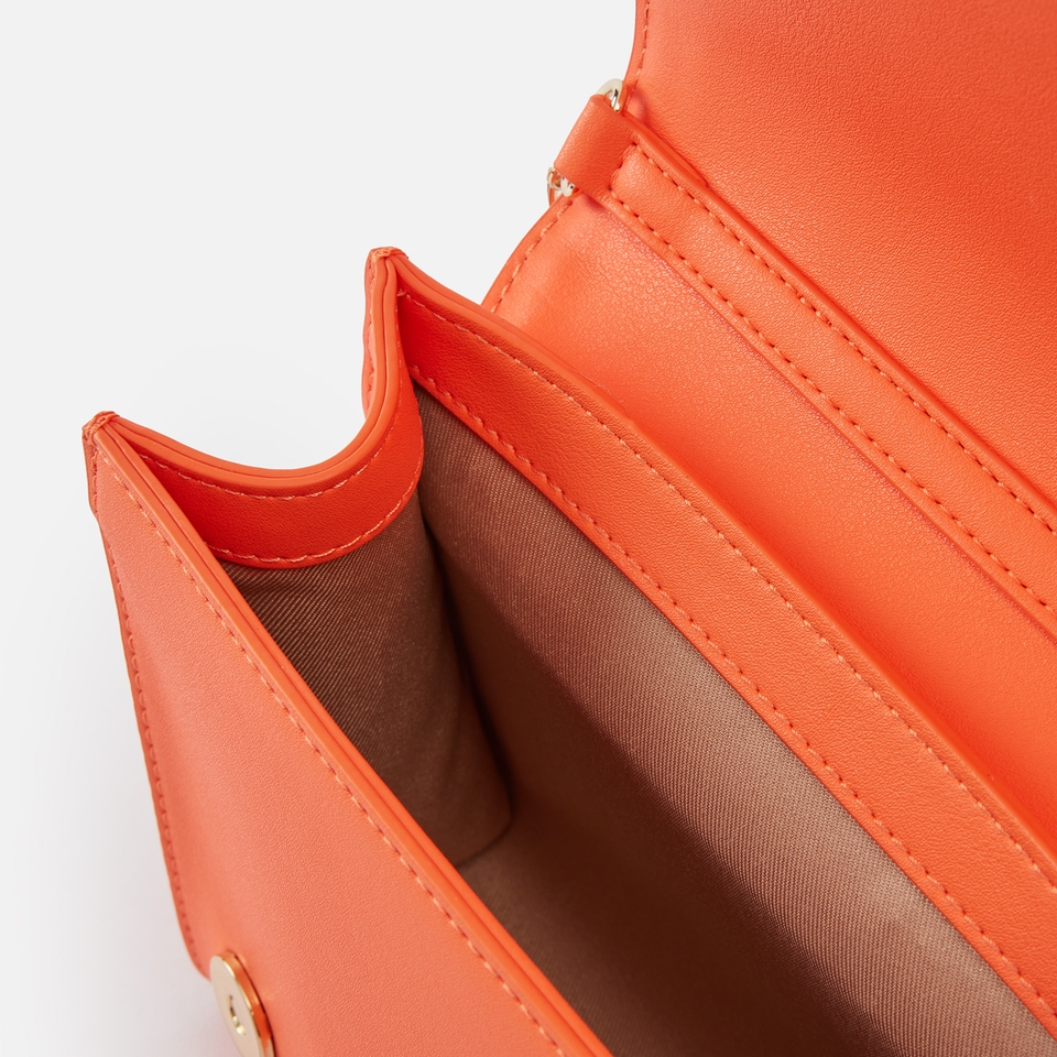 Love Moschino Borsa Studded Faux Leather and Raffia Bag