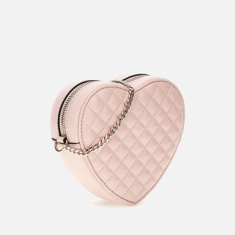 Guess Rianee Quilted Faux Leather Heart Cross Body Bag
