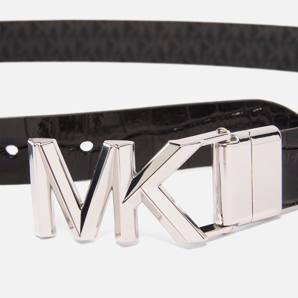Michael Kors Reversible Croc-Effect and Grained Leather Belt