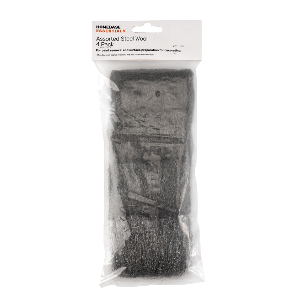 Homebase Essentials Assorted Steel Wools 4 Pack Homebase