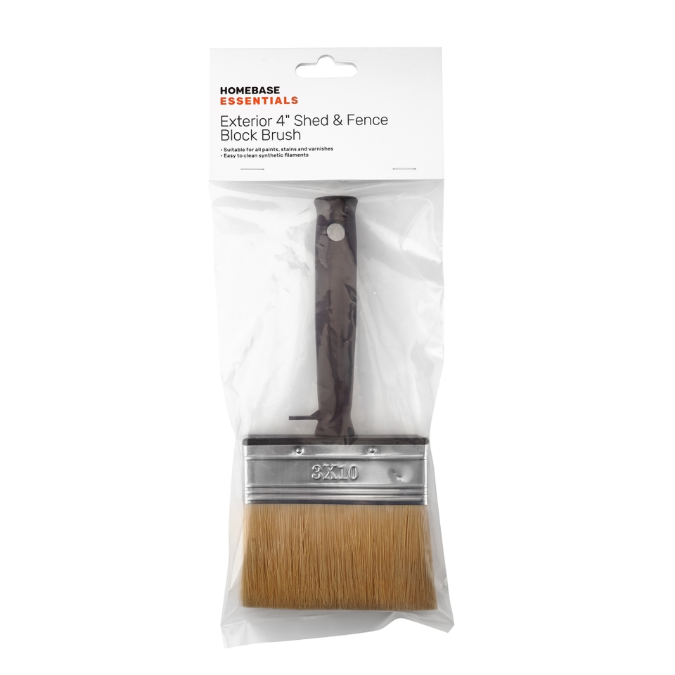 Homebase Essentials Shed & Fence 4in Block Paint Brush Homebase