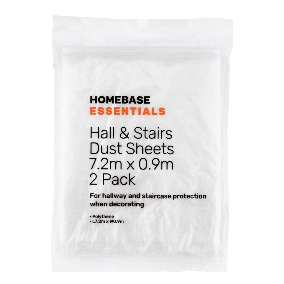 Homebase Essentials Hallway & Staircase Dust Sheet 7.2m x 0.9m 2 Pack