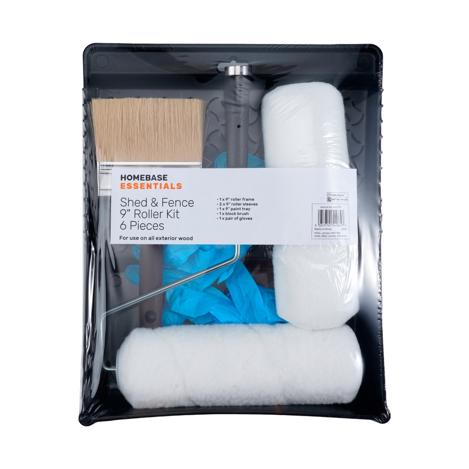 Homebase Essentials Shed & Fence Paint Roller Kit 6 Piece Pack Homebase