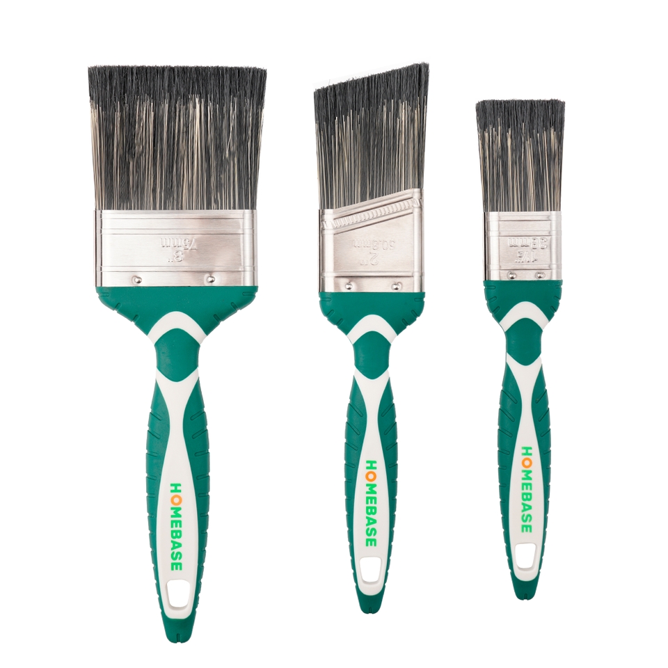 Homebase SoftGrip Masonry Paint Brushes 3 Pack Homebase