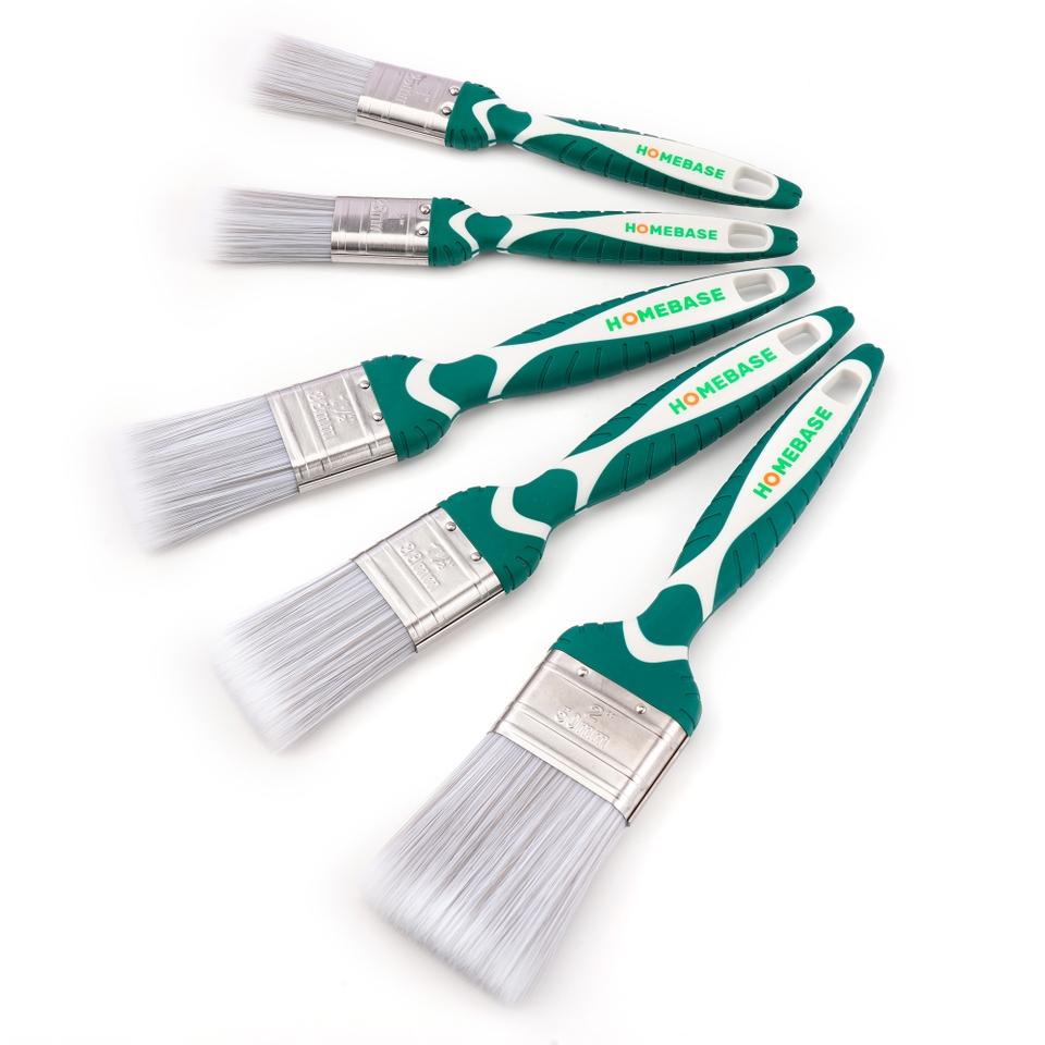 Homebase SoftGrip MultiPurpose Paint Brushes 5 Pack Homebase