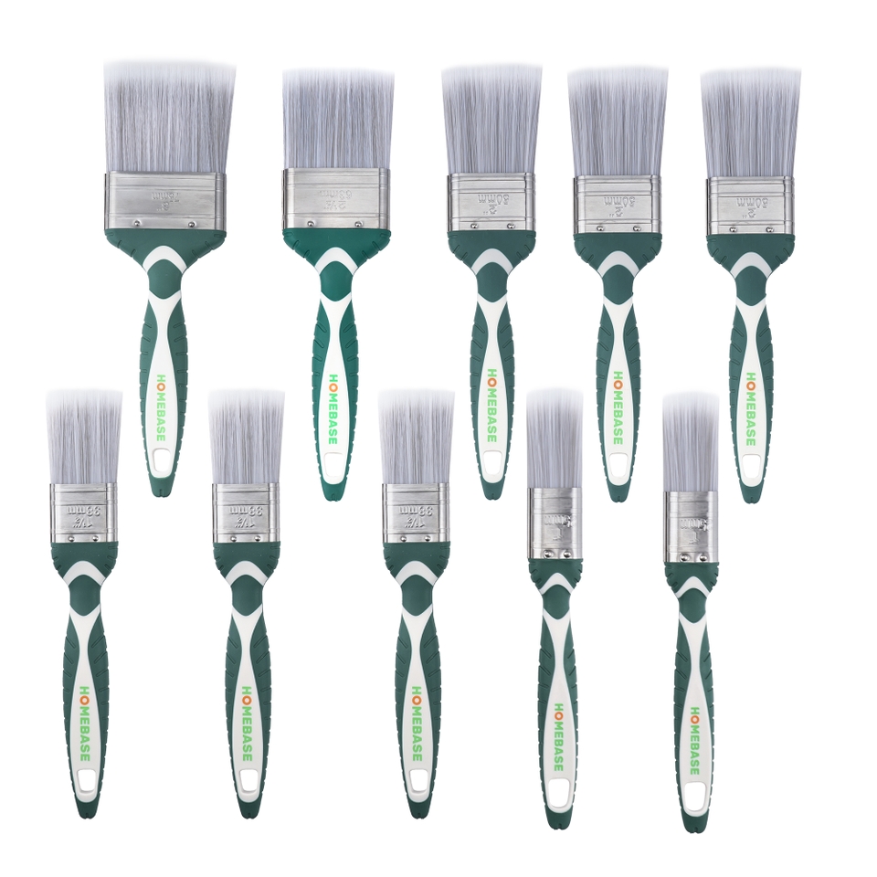 Homebase Soft-Grip Multi-Purpose Paint Brushes - 10 Pack