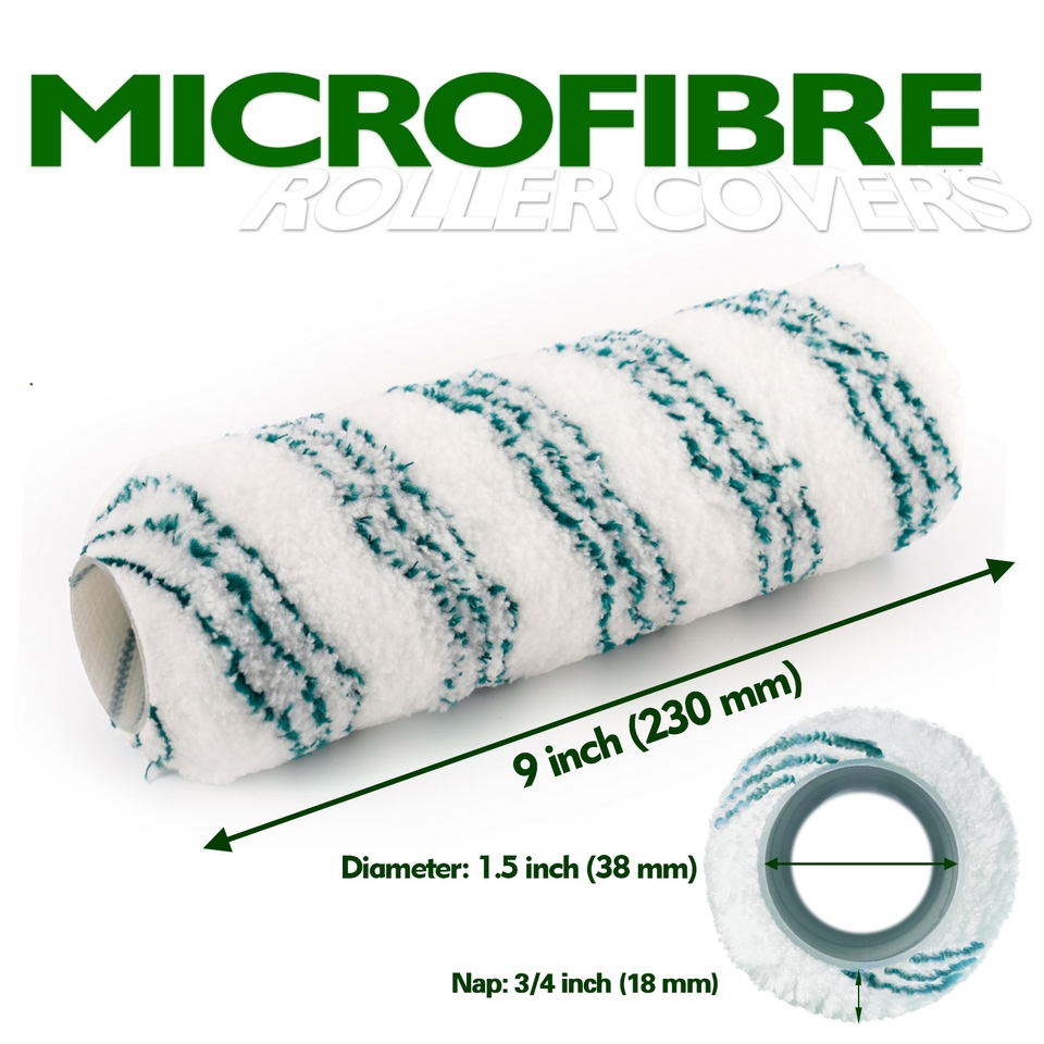 Homebase 9in Long Pile Paint Roller Sleeves Pack of 3 Homebase