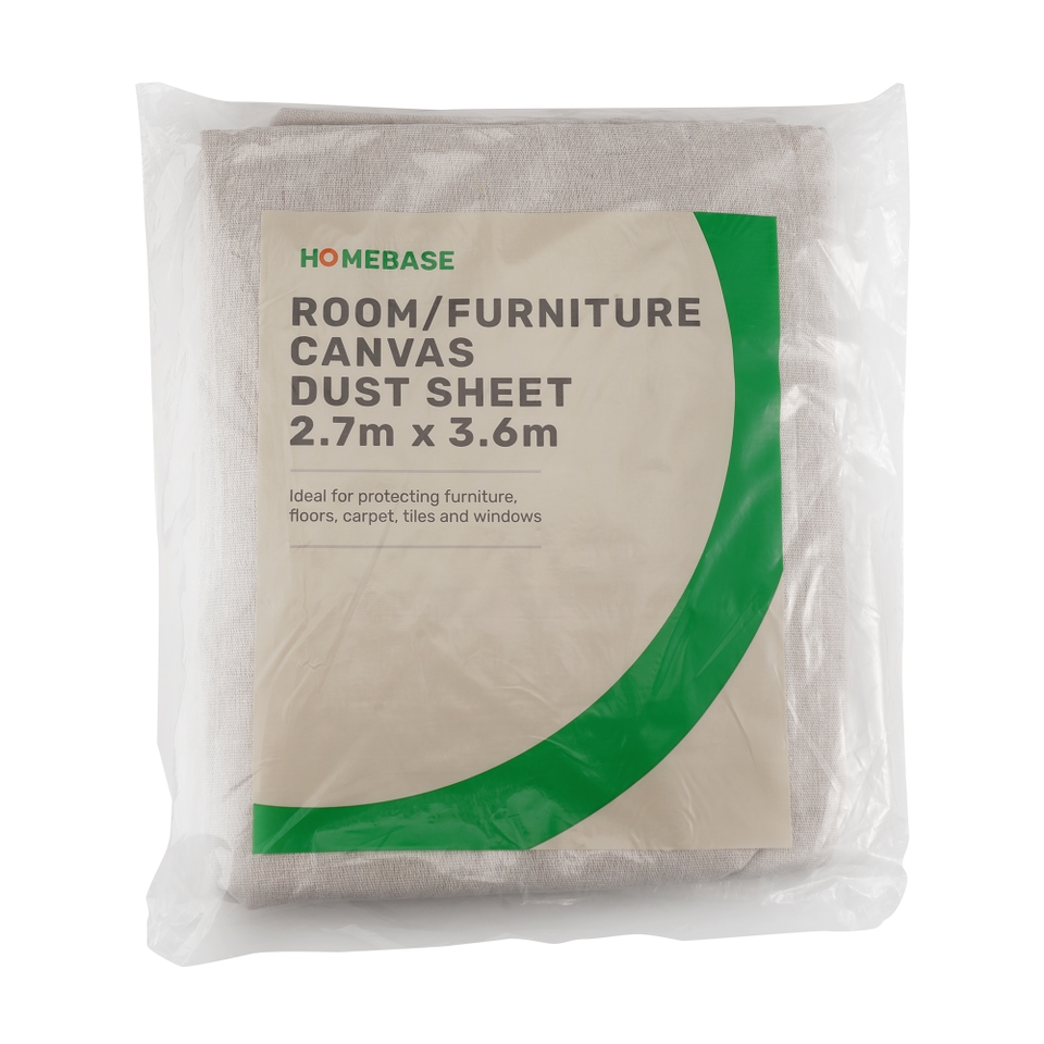 Homebase Canvas Dust Sheet 2.7 x 3.6m Homebase