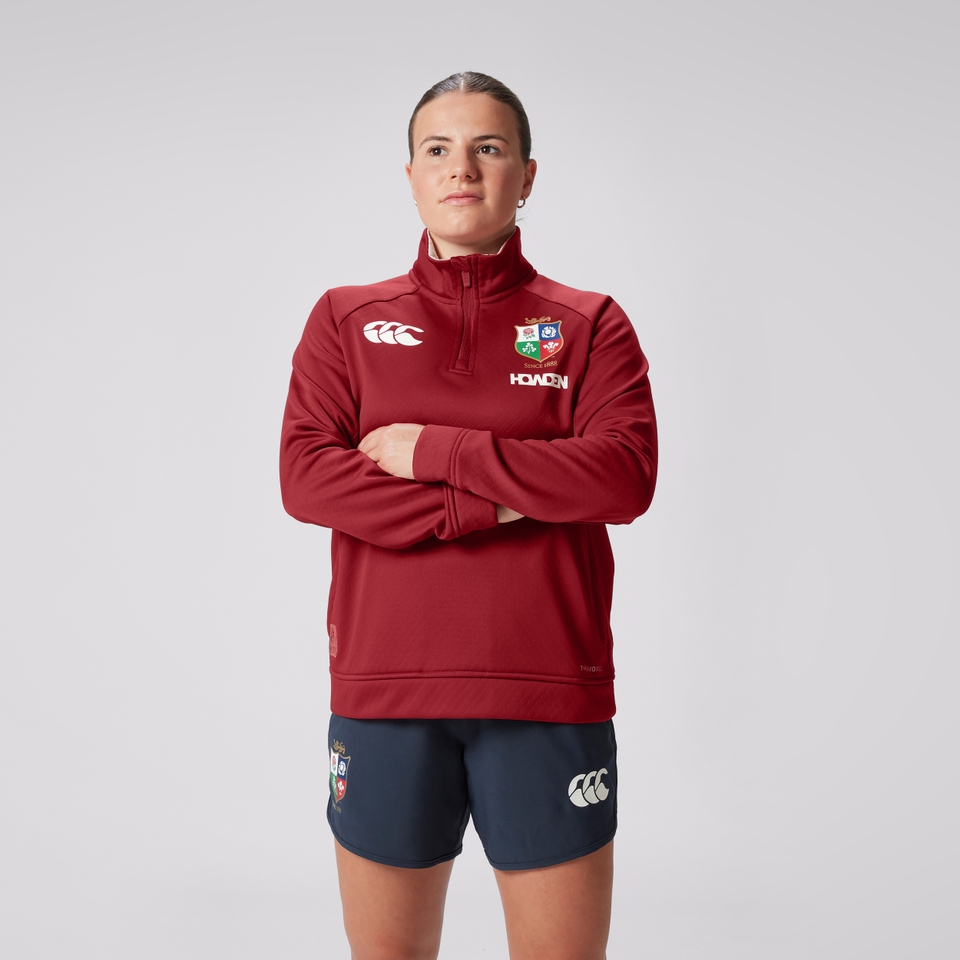 WOMENS BRITISH & IRISH LIONS 1/4 ZIP FLEECE RED