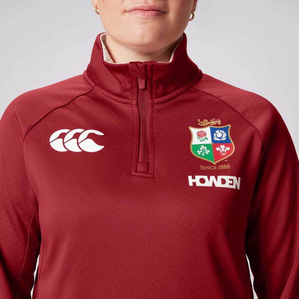 WOMENS BRITISH & IRISH LIONS 1/4 ZIP FLEECE RED