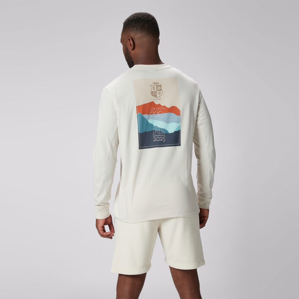 ADULT UNISEX BRITISH & IRISH LIONS OUTBACK LONG SLEEVE TEE WHITE