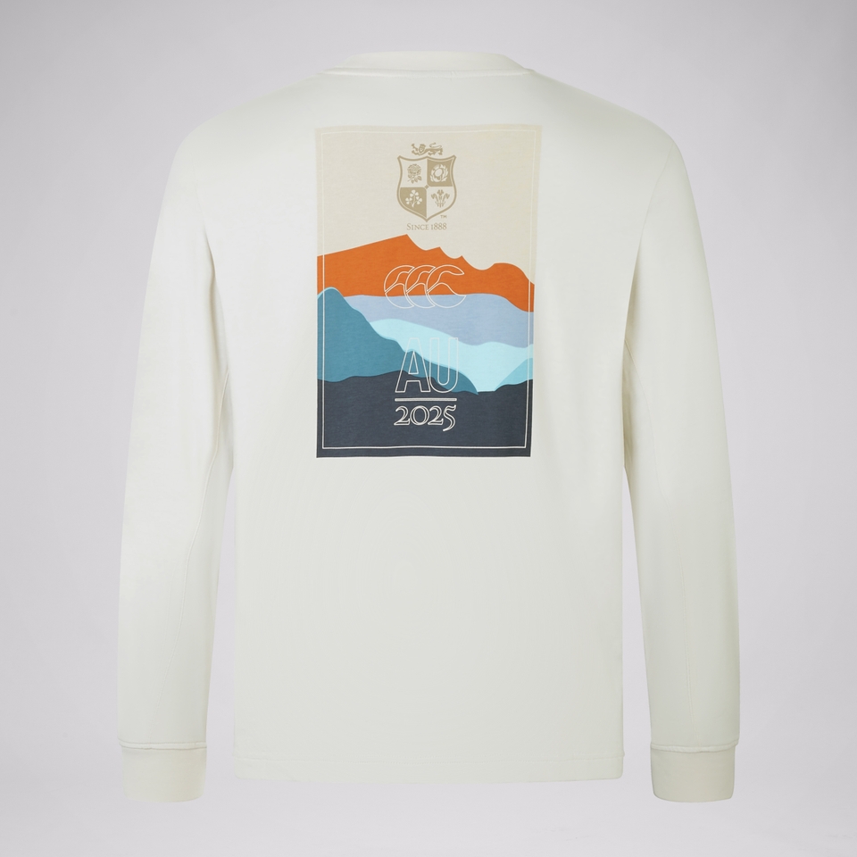 ADULT UNISEX BRITISH & IRISH LIONS OUTBACK LONG SLEEVE TEE WHITE