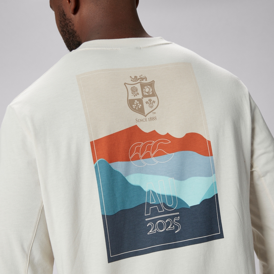 ADULT UNISEX BRITISH & IRISH LIONS OUTBACK LONG SLEEVE TEE WHITE
