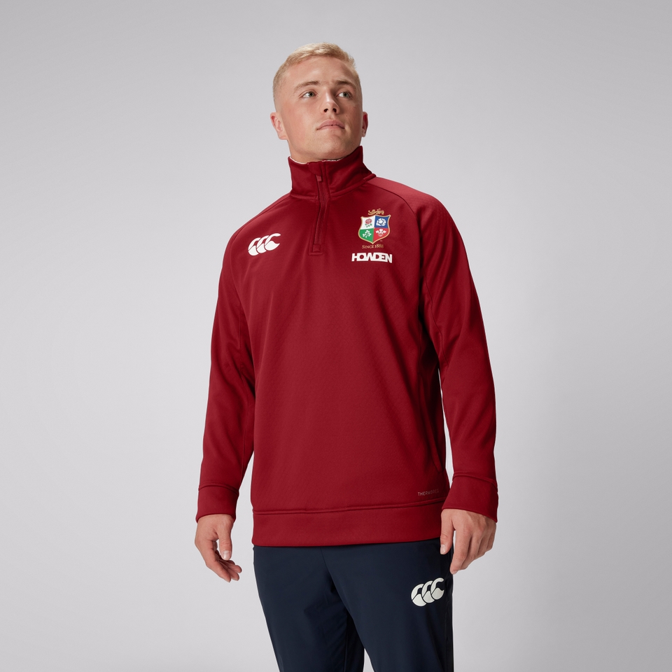 MENS BRITISH & IRISH LIONS 1/4 ZIP FLEECE RED