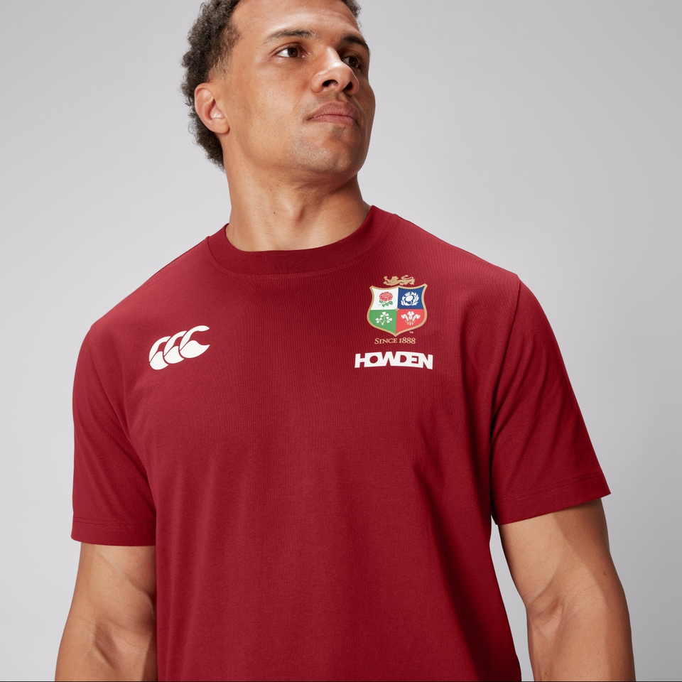 MENS BRITISH & IRISH LIONS COTTON JERSEY TEE RED