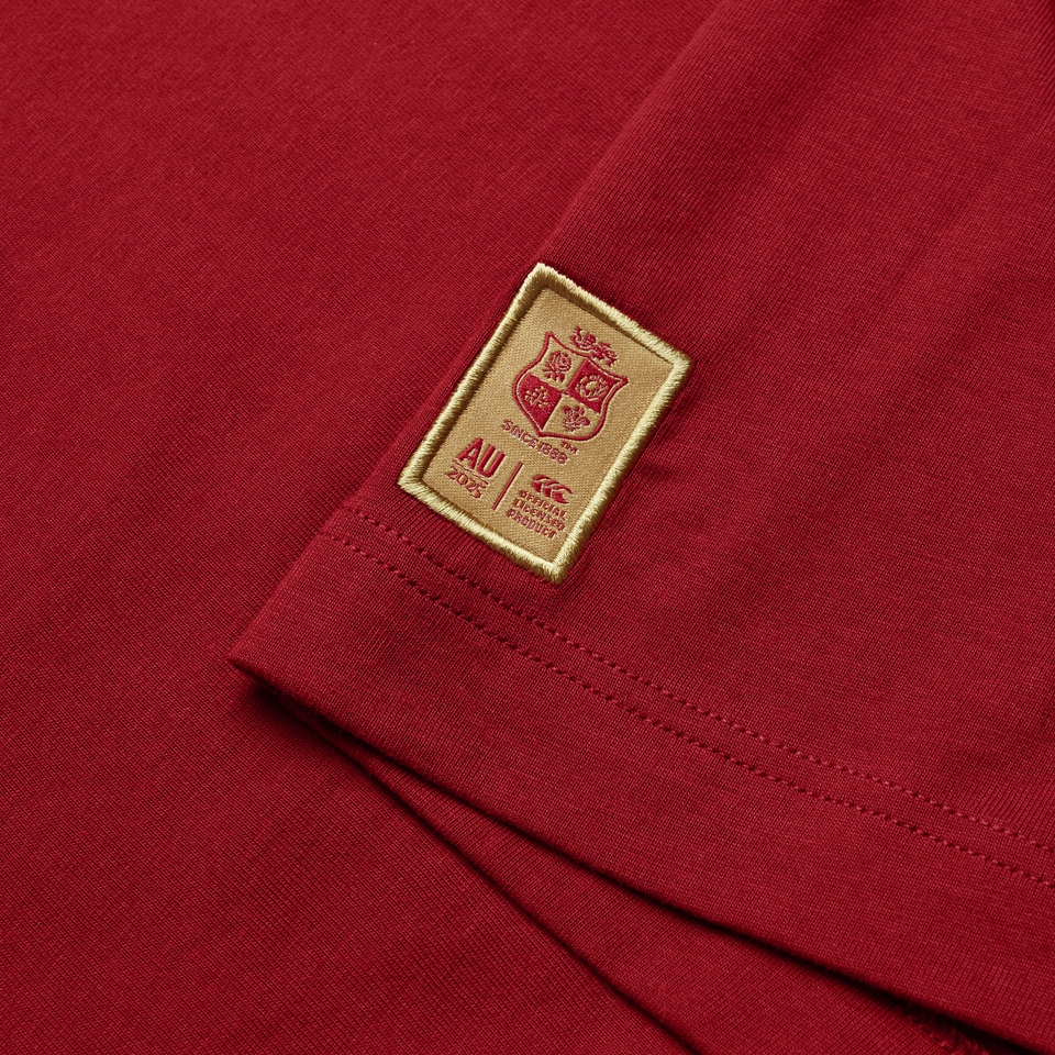 MENS BRITISH & IRISH LIONS COTTON JERSEY TEE RED