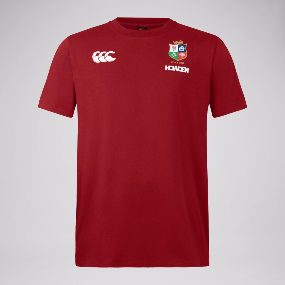 MENS BRITISH & IRISH LIONS CCC COTTON JERSEY T-SHIRT RED