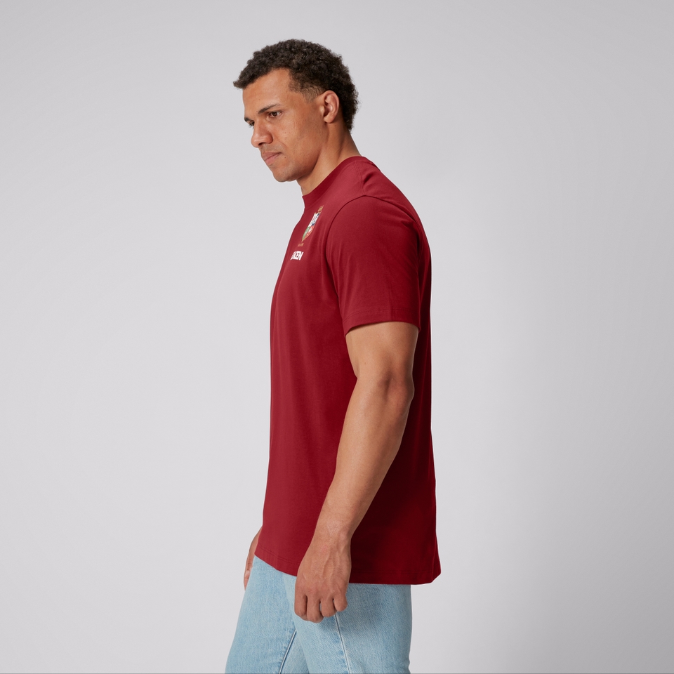 MENS BRITISH & IRISH LIONS COTTON JERSEY TEE RED