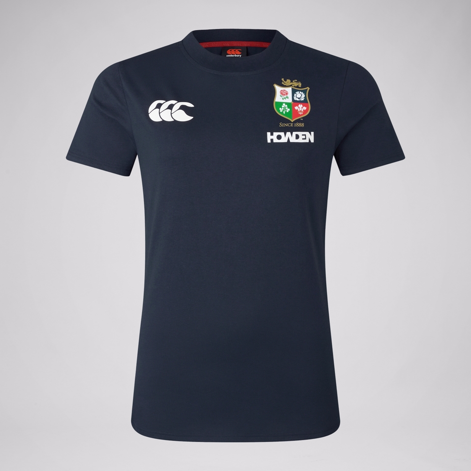 WOMENS BRITISH & IRISH LIONS COTTON JERSEY TEE NAVY